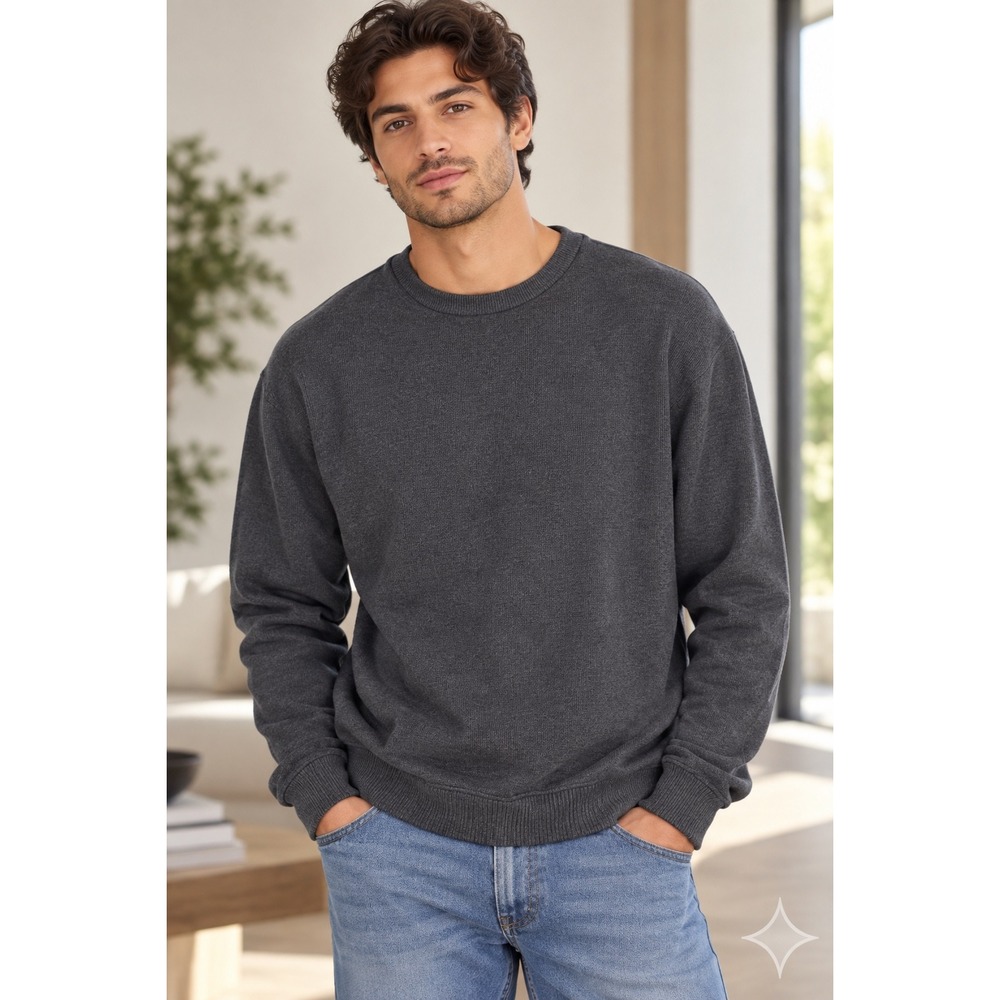 Akademiks Thermal Shirt Mens Large Gray Waffle Knit Streetwear Basic Y2K Hip Hop